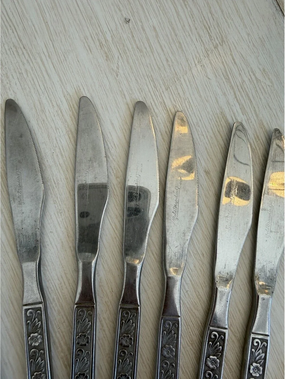 Gold Standard Night Blossom Stainless Flatware Lot Of 19 Japan